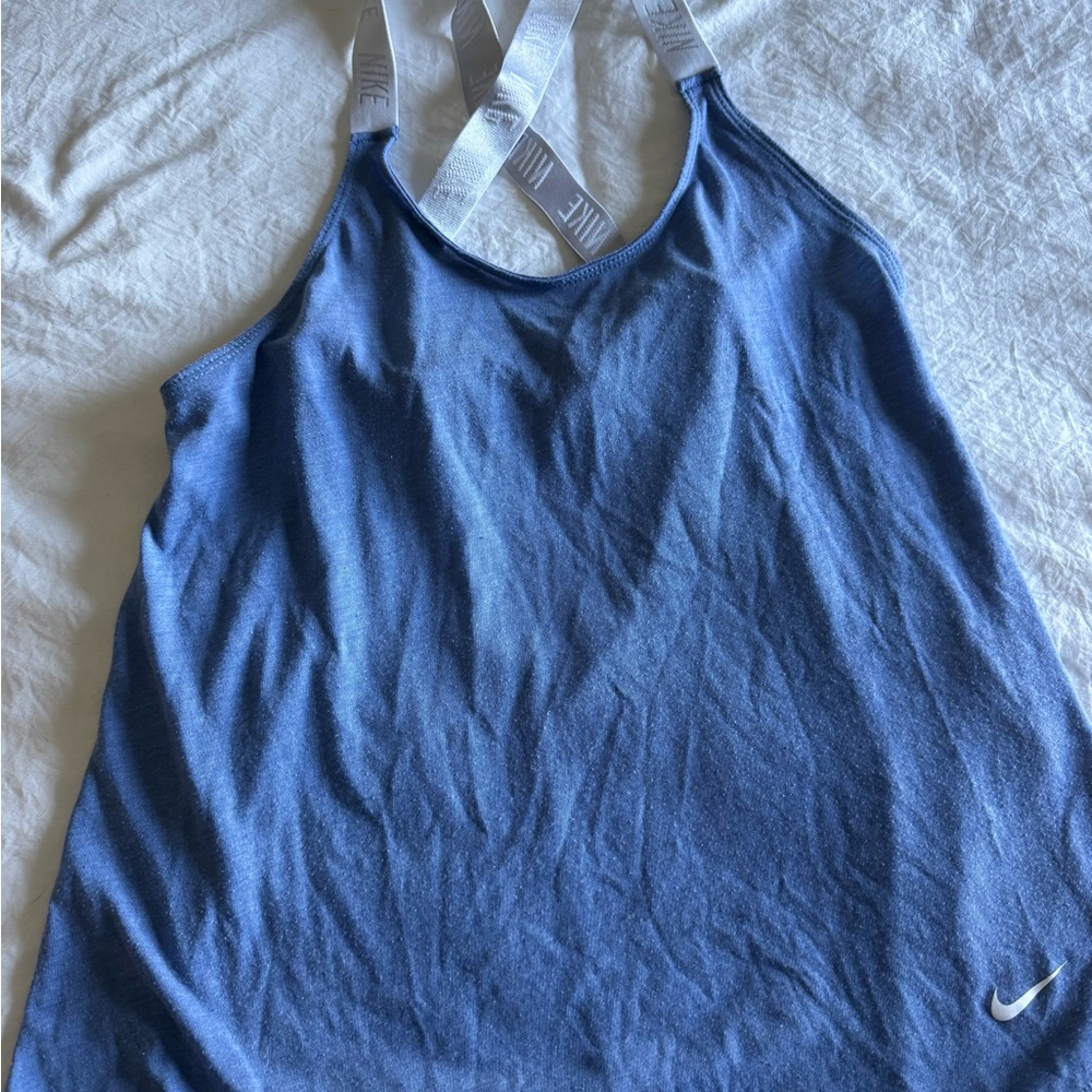 Nike Blue Athletic Tank with White Straps